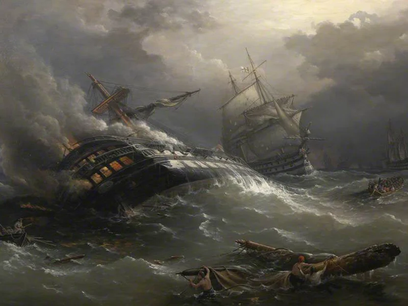 1808-Richard Brydges Beechey - Salvataggio dell'equipaggio dell'Achille durante la battaglia di Trafalgar